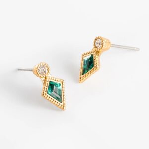 Aretes con piedras de esmeralda